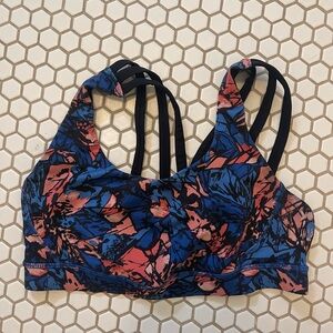 Lululemon Floral Sports Bra with Strappy Back